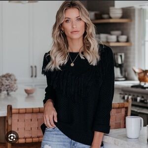 VICI - Rudeneja Fringe Knit Sweater Black